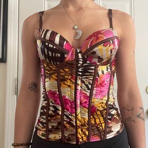 Vintage flower corset top